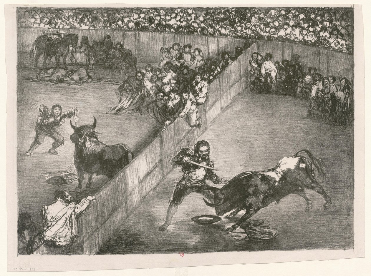 [Les Taureaux de Bordeaux: Platsfördelningen] av Francisco de Goya