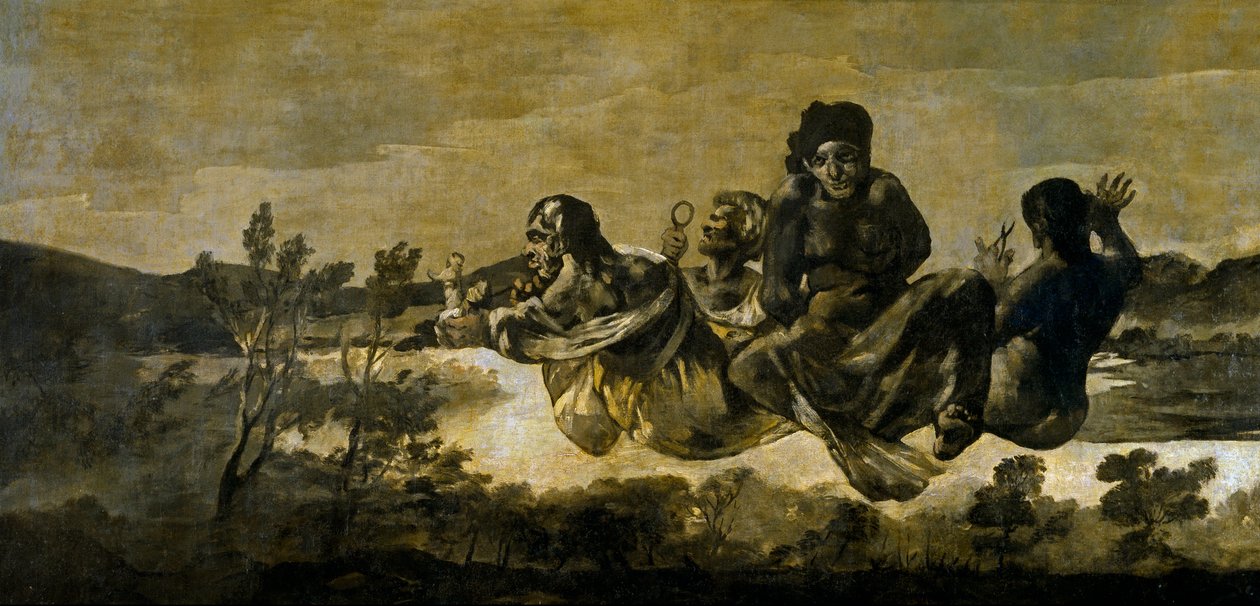 ""Les moires"" (les Parques) Atropos (Öden) Målning av Francisco Goya (1746-1828) 1820-1823 Dim 123x266 cm Museo del Prado, Madrid av Francisco de Goya