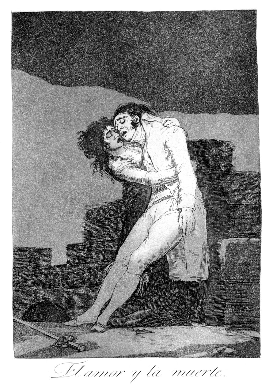 Kärlek och död, 1799 av Francisco de Goya