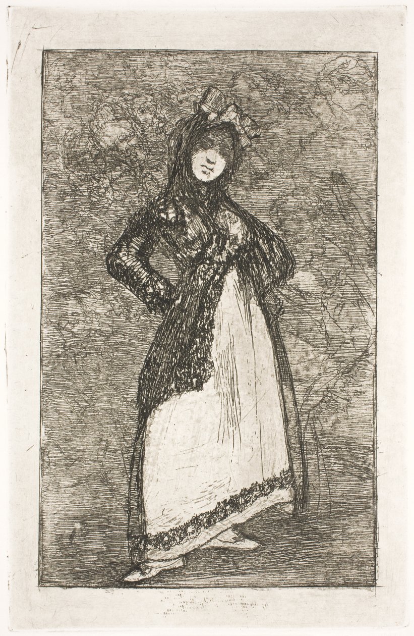 Maja mot en bakgrund av demoner av Francisco de Goya