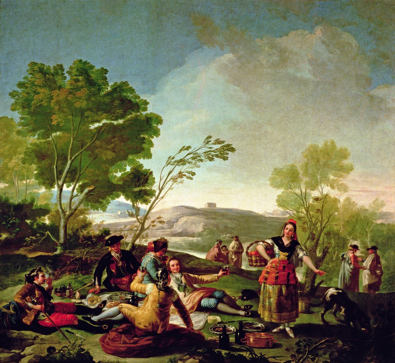 Måltid på stranden av floden Manzanares, 1776 av Francisco de Goya