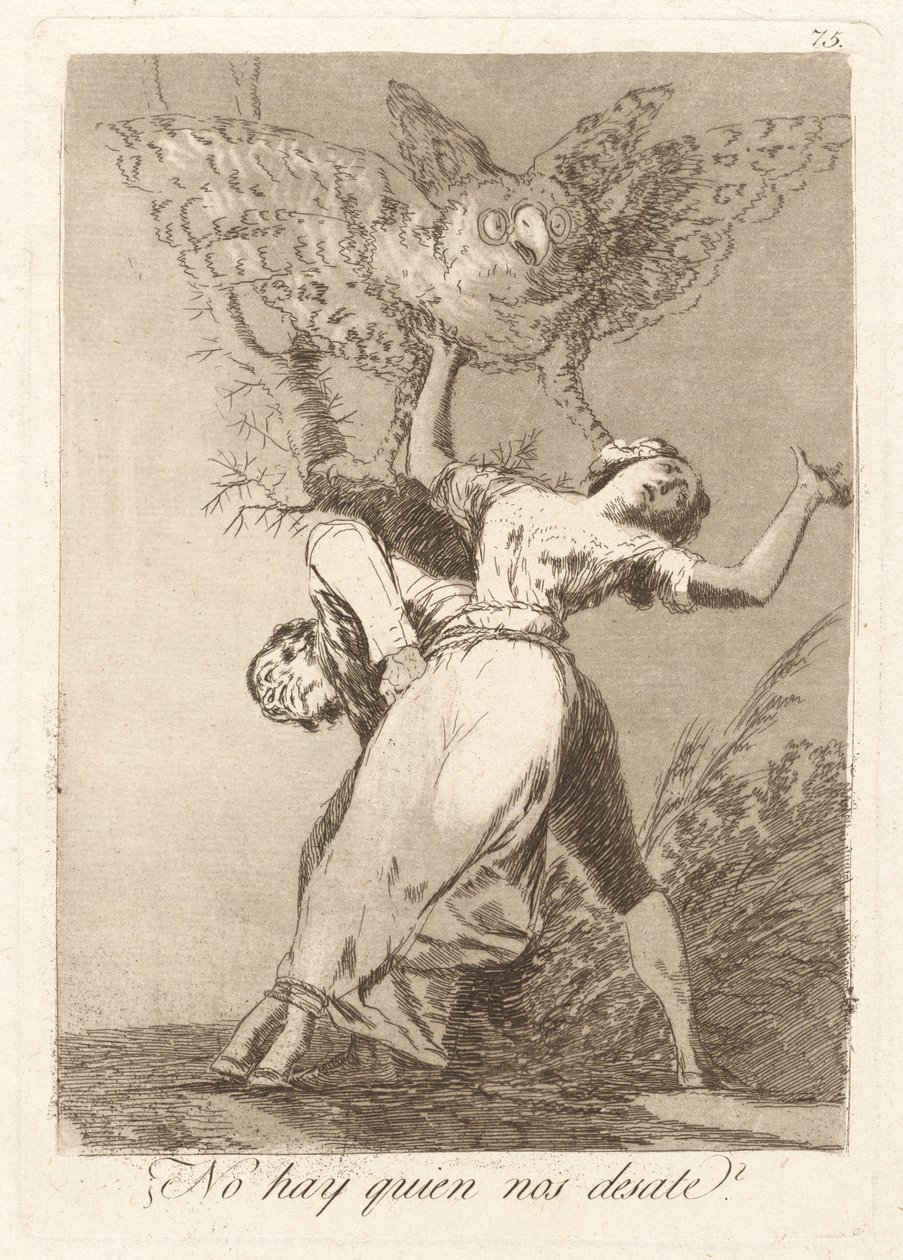 Finns det ingen som kan lossa oss? (Kan inte någon lossa oss?) av Francisco de Goya