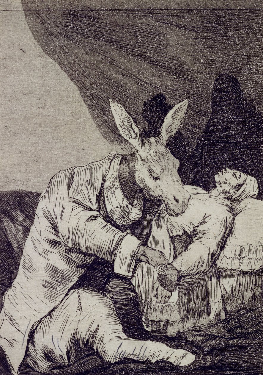 Av vad sjuk kommer han att dö Capricho No 40 av Francisco de Goya