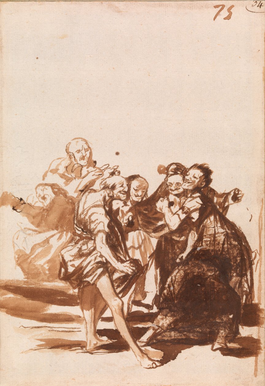 Gamla människor som sjunger och dansar av Francisco de Goya