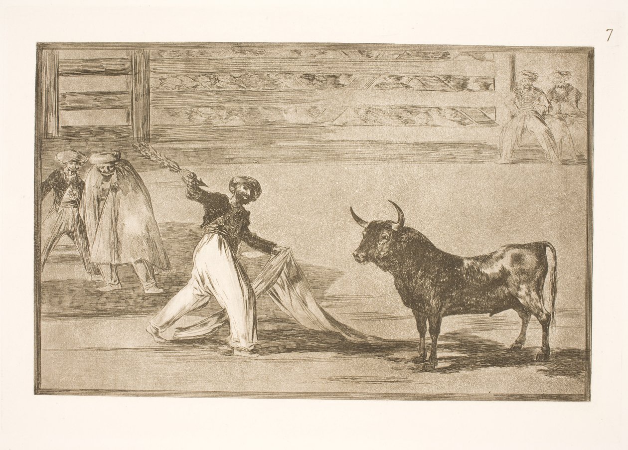Ursprunget till harpunerna eller banderillas av Francisco de Goya
