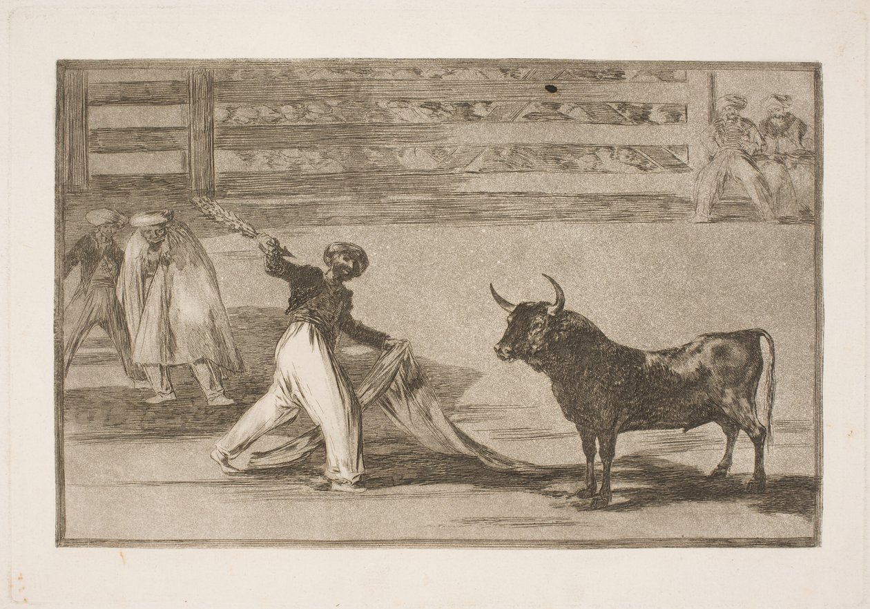 Ursprunget till harpunerna eller banderillas av Francisco de Goya
