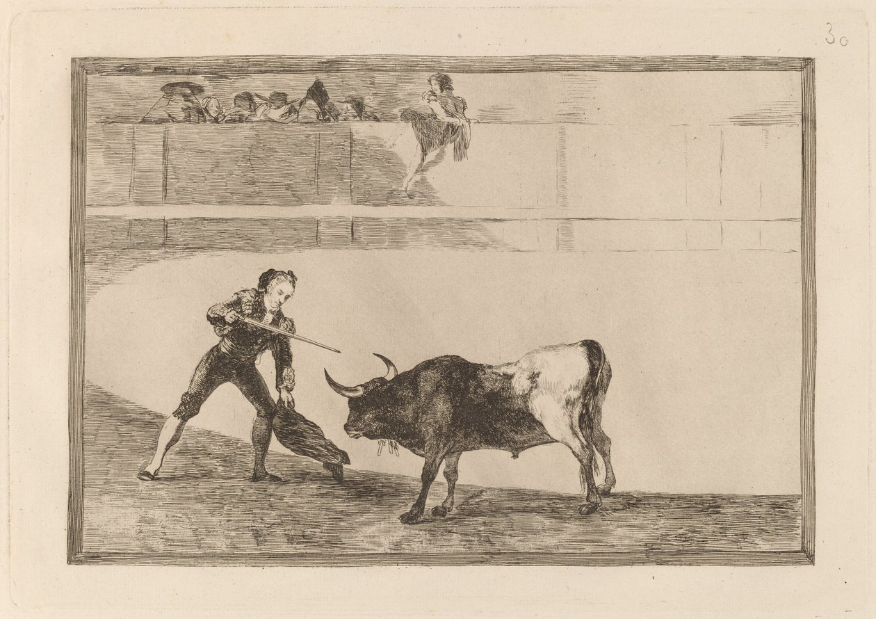 Pedro Romero dödar den stoppade tjuren av Francisco de Goya