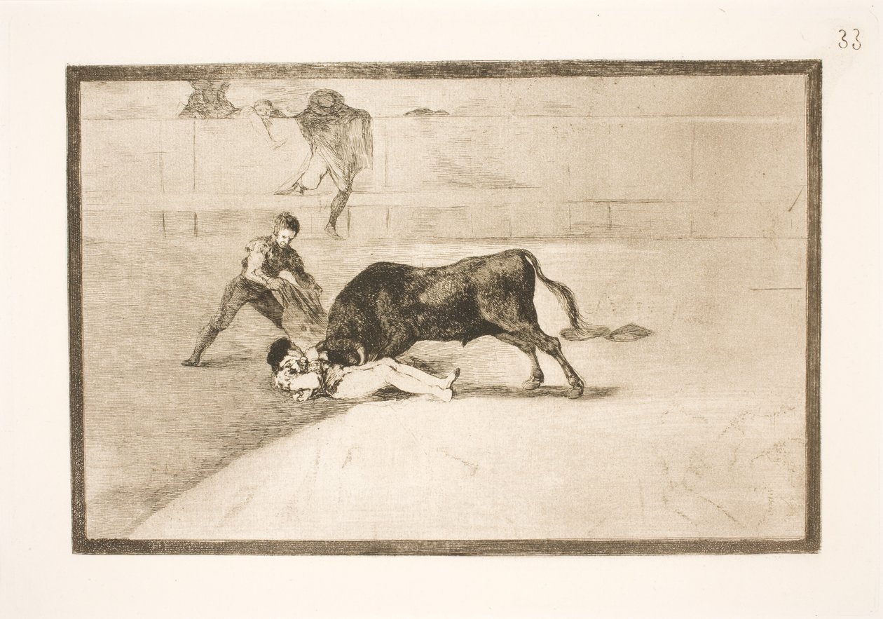 Pepe Illos olyckliga död på arenan i Madrid av Francisco de Goya