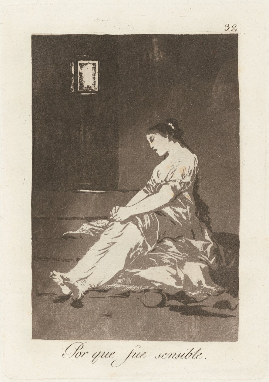 För att hon var känslig (eftersom hon var mottaglig) av Francisco de Goya