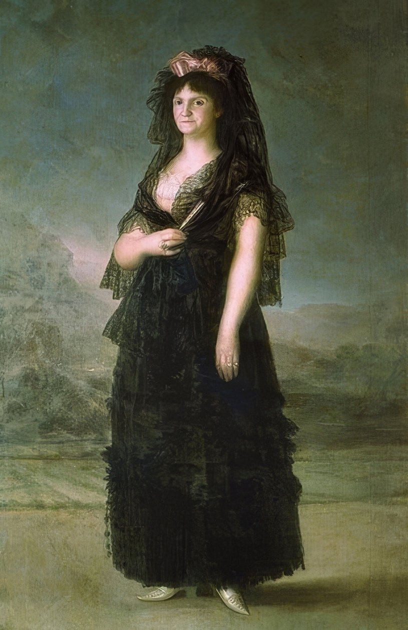 Porträtt av Maria Lusia med mantilla. 1799 av Francisco de Goya