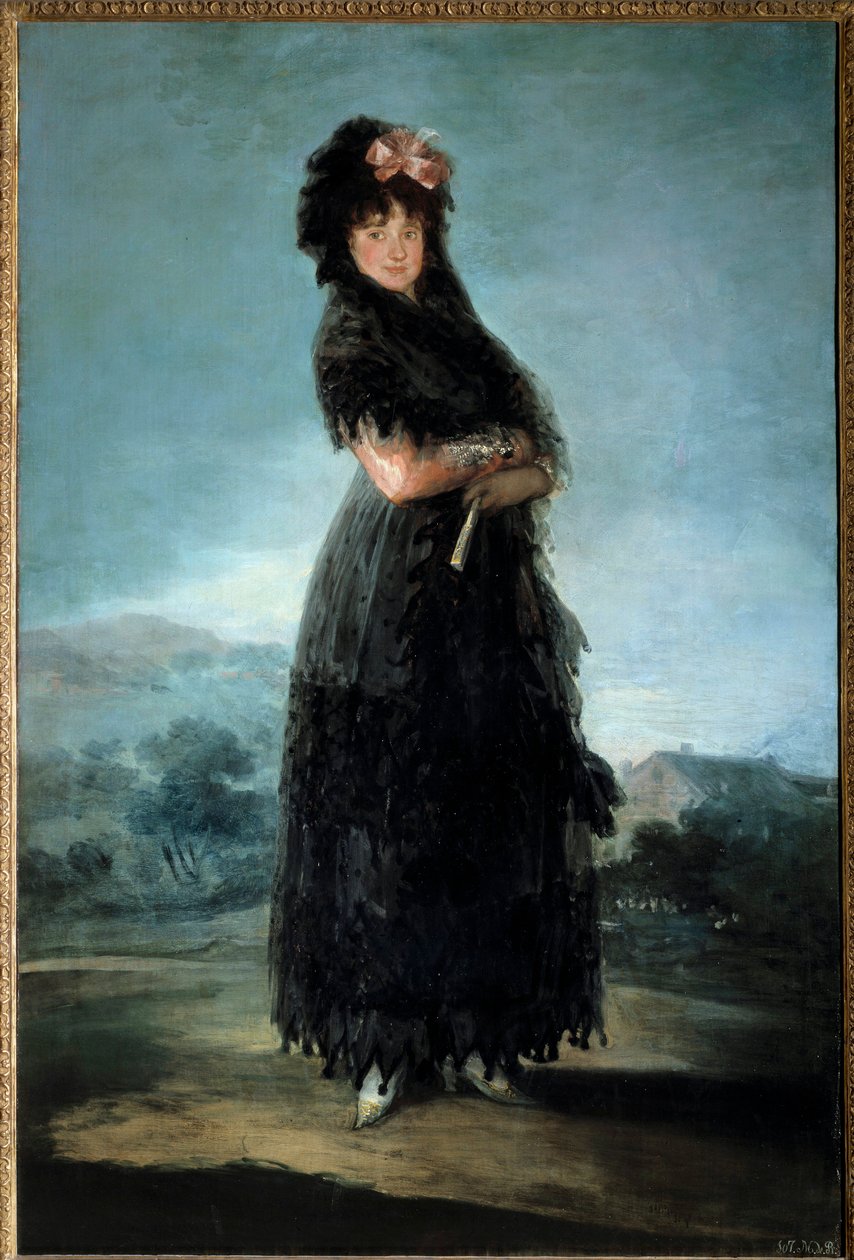 Porträtt en pied av Mariana Waldstein, Marquise de Santa Cruz (1763-1808) Målning av Francisco de Goya (1746-1828) 1700-talets sön. 1,42x0,97 m av Francisco de Goya