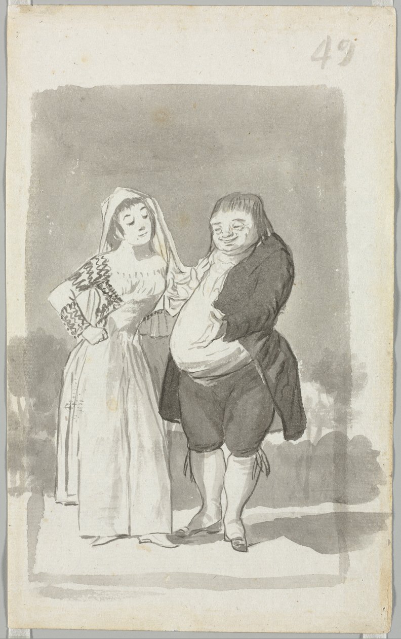 Prostituerad söker en fet, ful man (recto) av Francisco de Goya