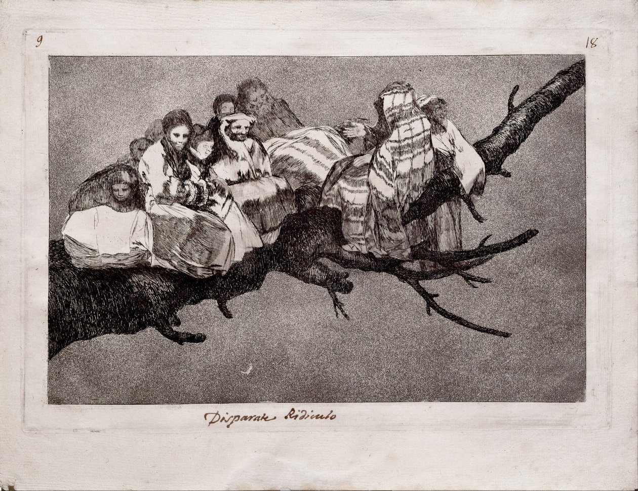 Löjlig dårskap från serien Los Disparates Follies, 1815-1819 av Francisco de Goya