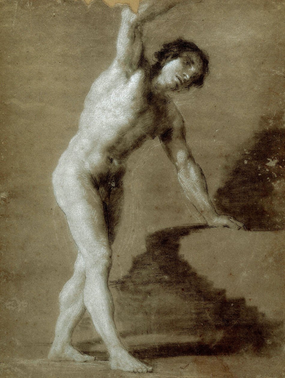 Ritskola, c. 1790 (kolteckning på grått papper) av Francisco de Goya