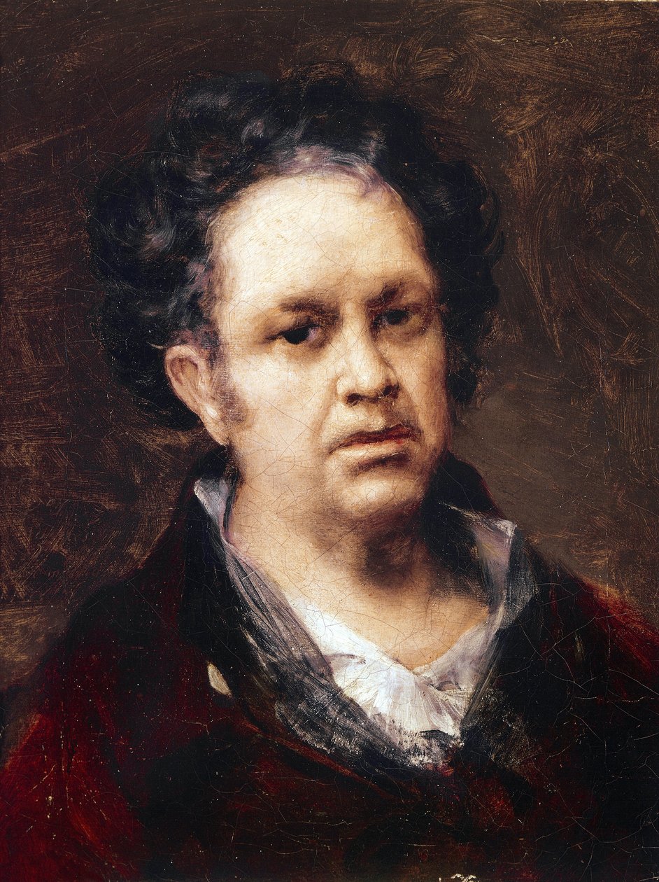 Självporträtt 69 år gammal (olja på duk av Francisco de Goya
