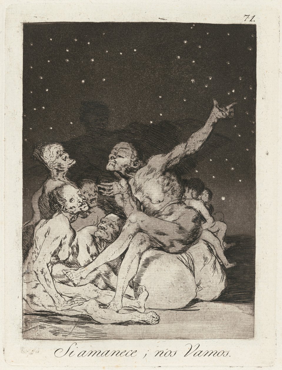 Si amanece; nos vamos (När dagen rasar kommer vi att vara lediga) av Francisco de Goya