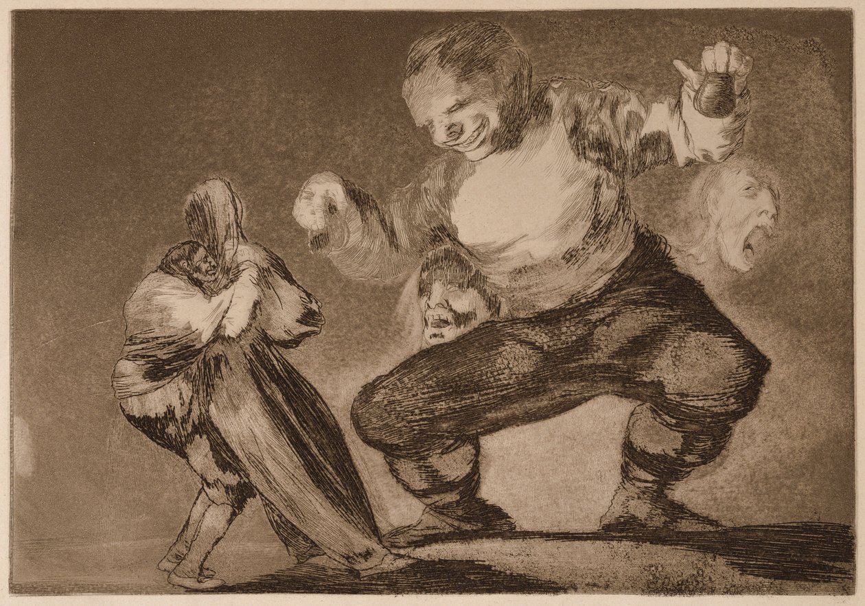 Simpleton (Dumskalle), ur serien Los Disparates av Francisco de Goya
