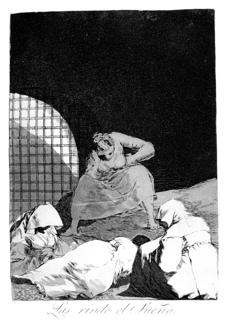Sömnen övervinner dem, 1799 av Francisco de Goya