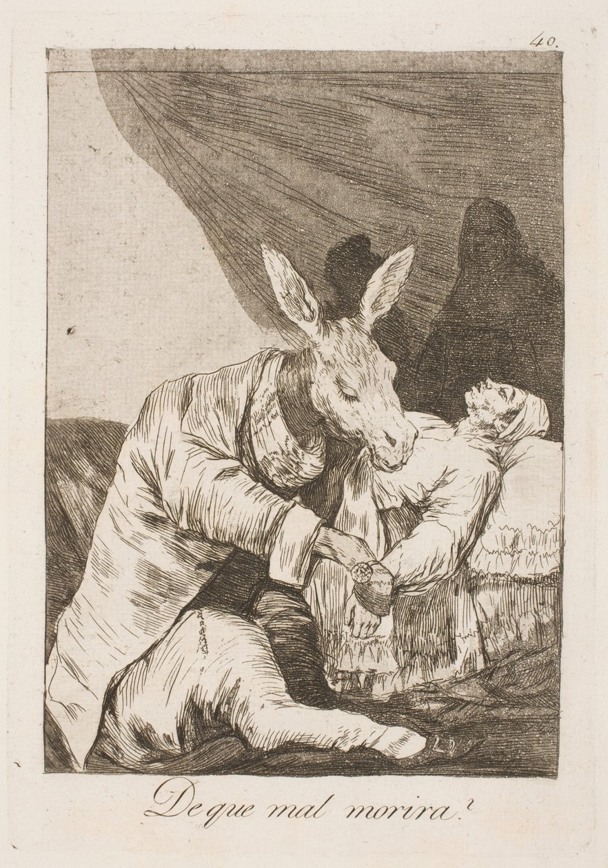Är det läkaren eller sjukdomen som dödar honom? av Francisco de Goya
