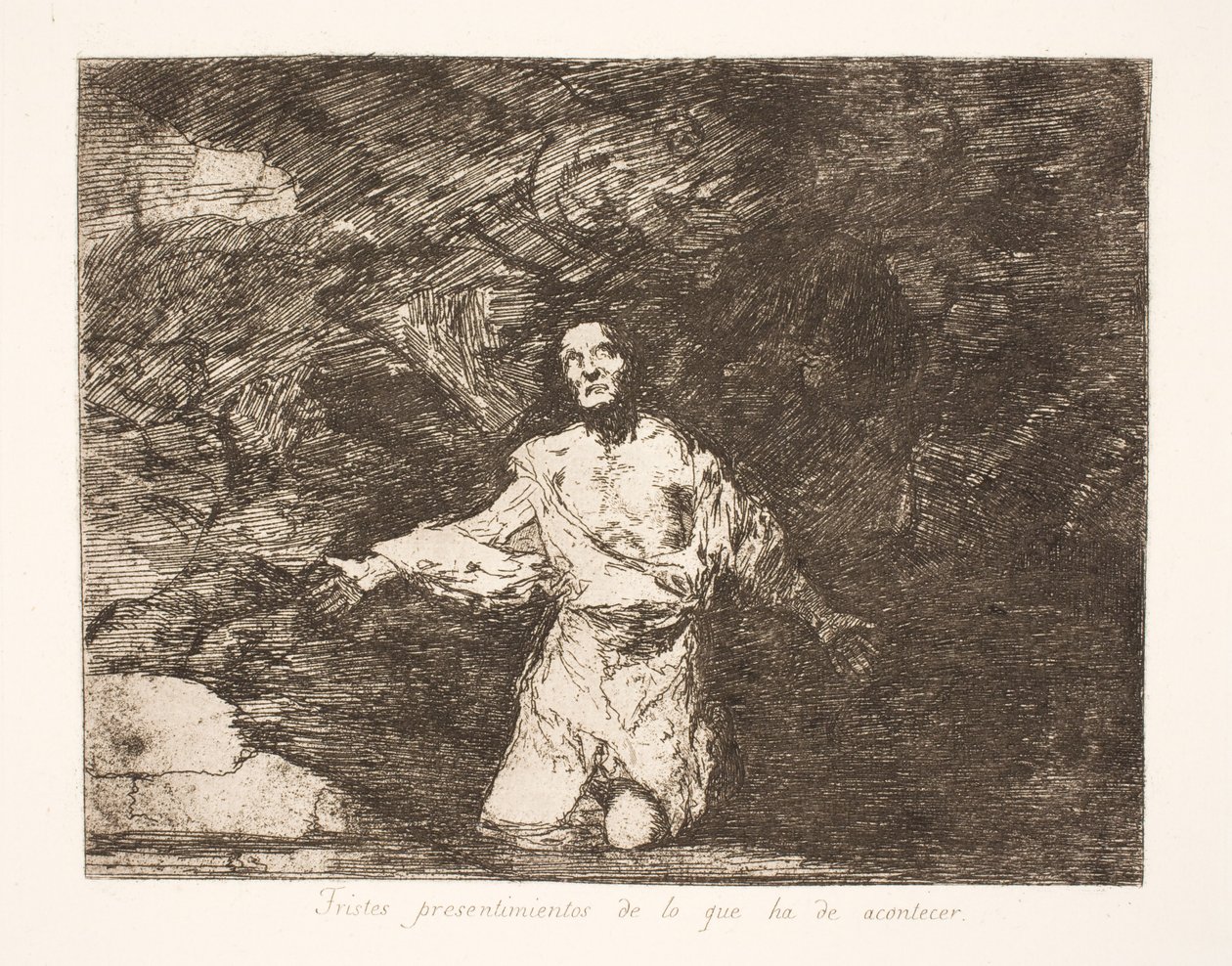 Dyster föraning om vad framtiden kommer att ge (1) av Francisco de Goya