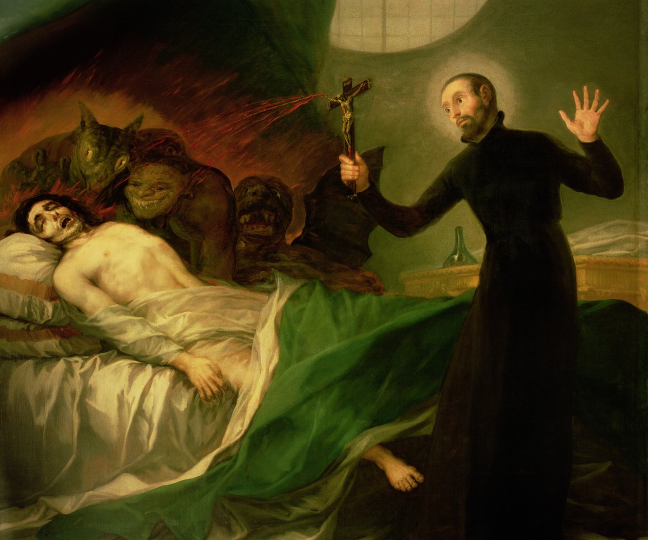 St Francis Borgia (1510-72) Hjälper en döende obotfärdig, 1795 av Francisco de Goya