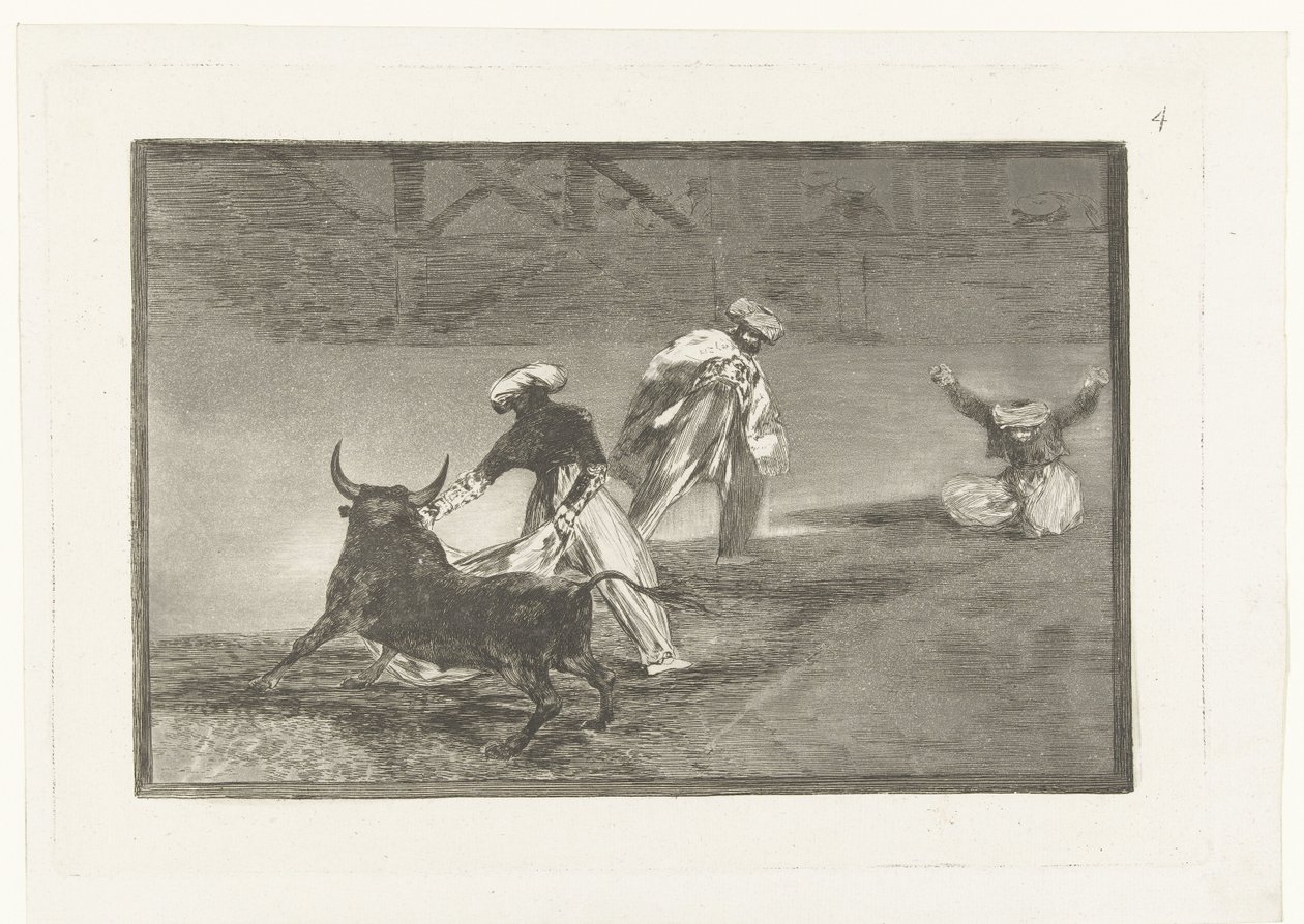 Tjurfäktare på en arena Capean otro encerrado Tjurfäktning (serietitel) La Tauromaquia (serietitel) av Francisco de Goya