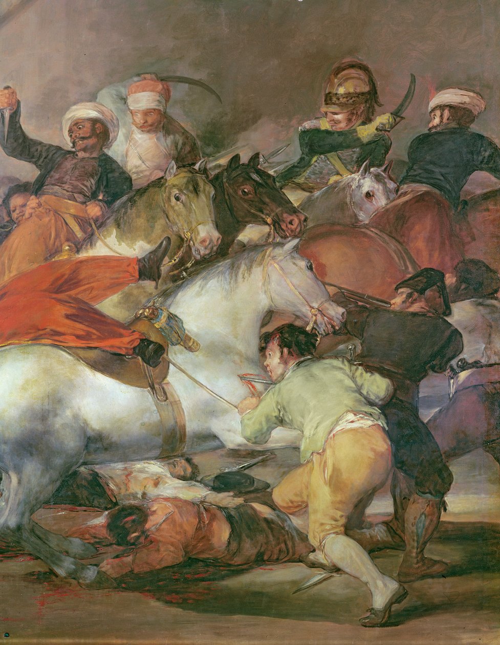 Den 2 maj 1808, Madrid eller slaget vid Mamelukerna, detalj nere till höger, 1814 olja på duk av Francisco de Goya