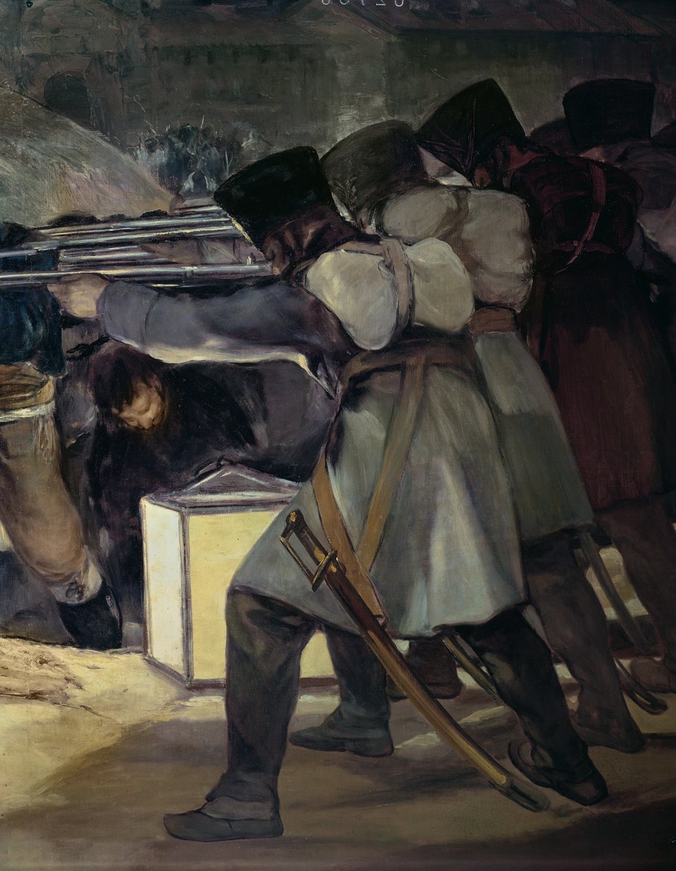 Den 3 maj 1808, Madrid-detalj av infanteristerna, 1814 olja på duk av Francisco de Goya