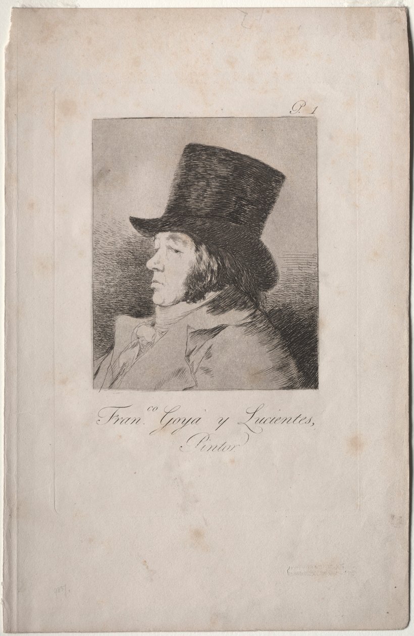 The Caprichos: Porträtt av Goya. av Francisco de Goya