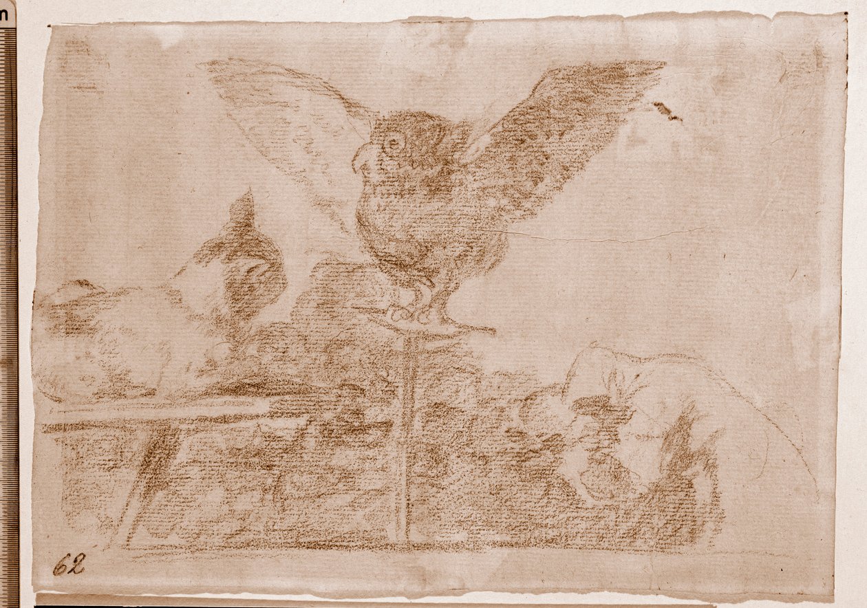 The Disasters of War: Cat Pantomime (förberedande ritning av Francisco de Goya