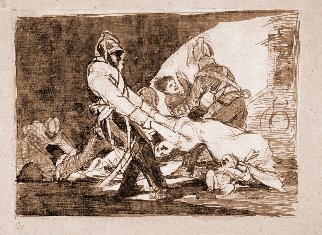 The Disasters of War: För dem inte längre (etsning från förberedande ritning av Francisco de Goya