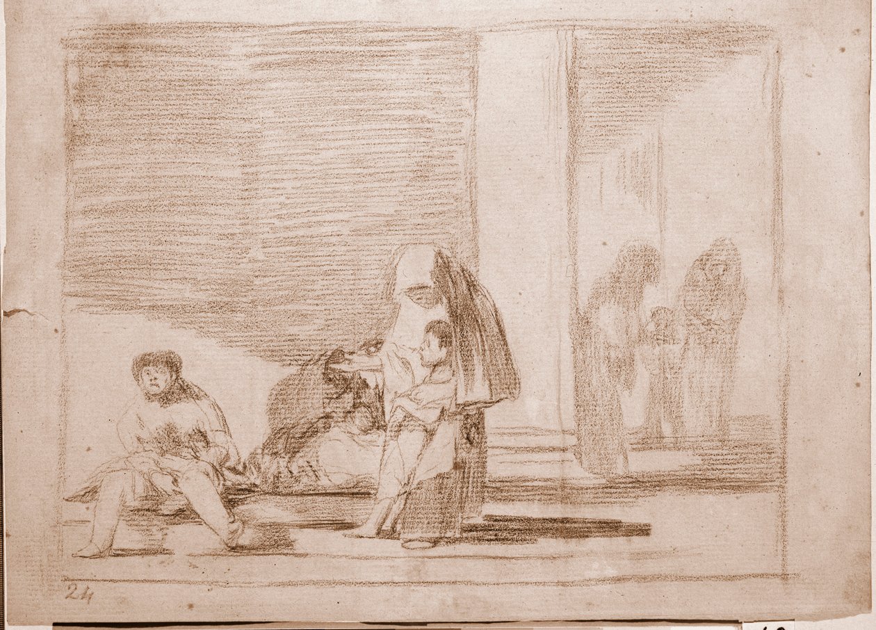 Krigets katastrofer: Frisk och sjuk (ritning av Francisco de Goya