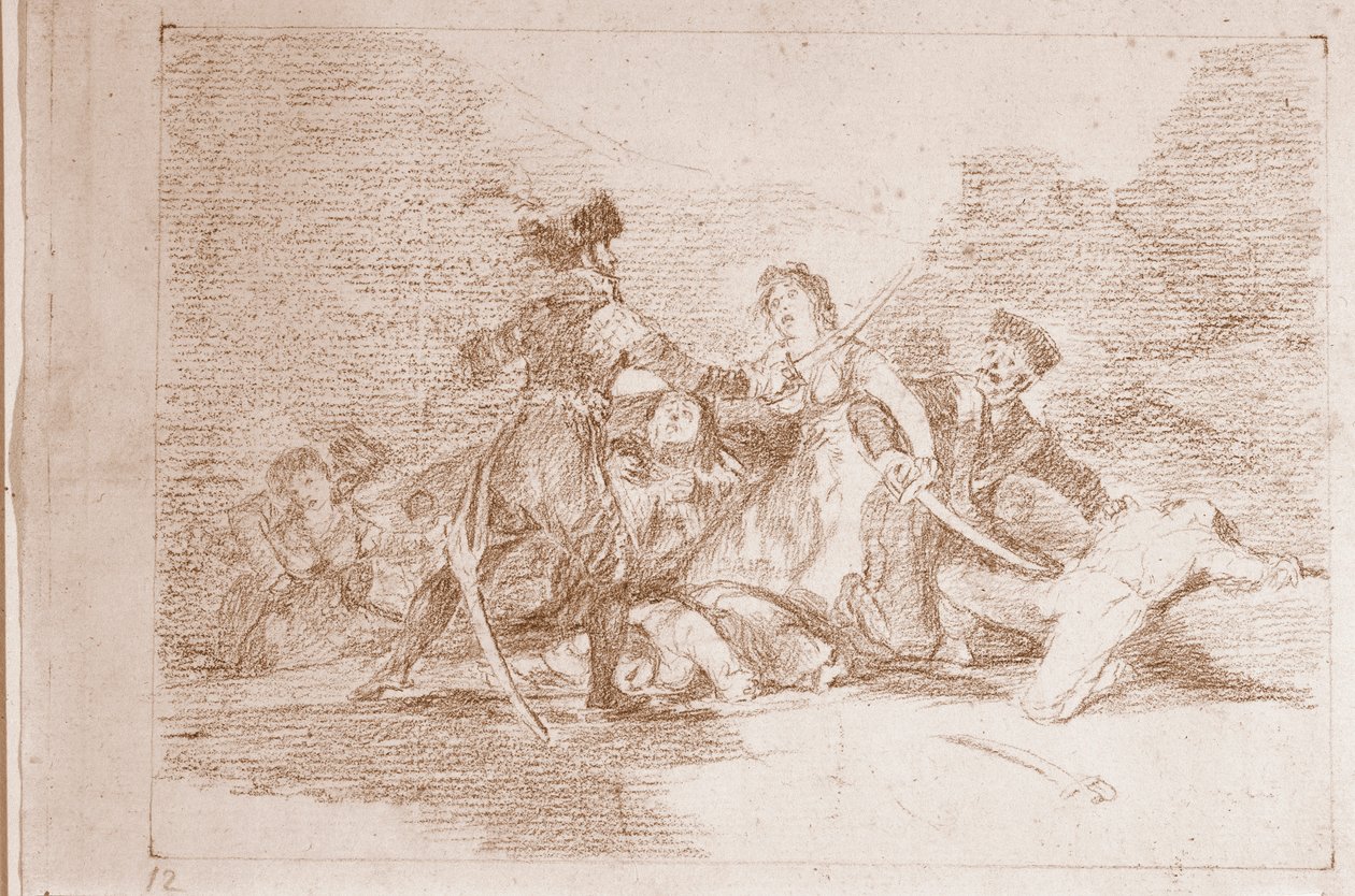 Krigets katastrofer: Det är redan för sent (förberedelseritning av Francisco de Goya