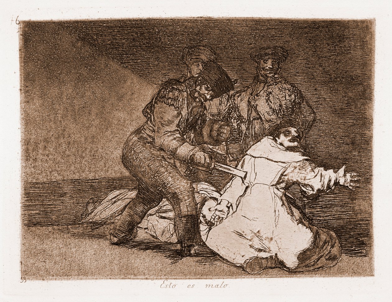 The Disasters of War: Det här är dåligt (etsning från den förberedande ritningen av Francisco de Goya