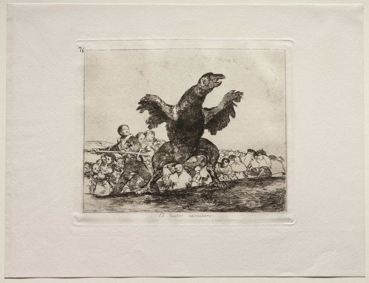 Krigets fasor: A Carnivorous Vulture av Francisco de Goya