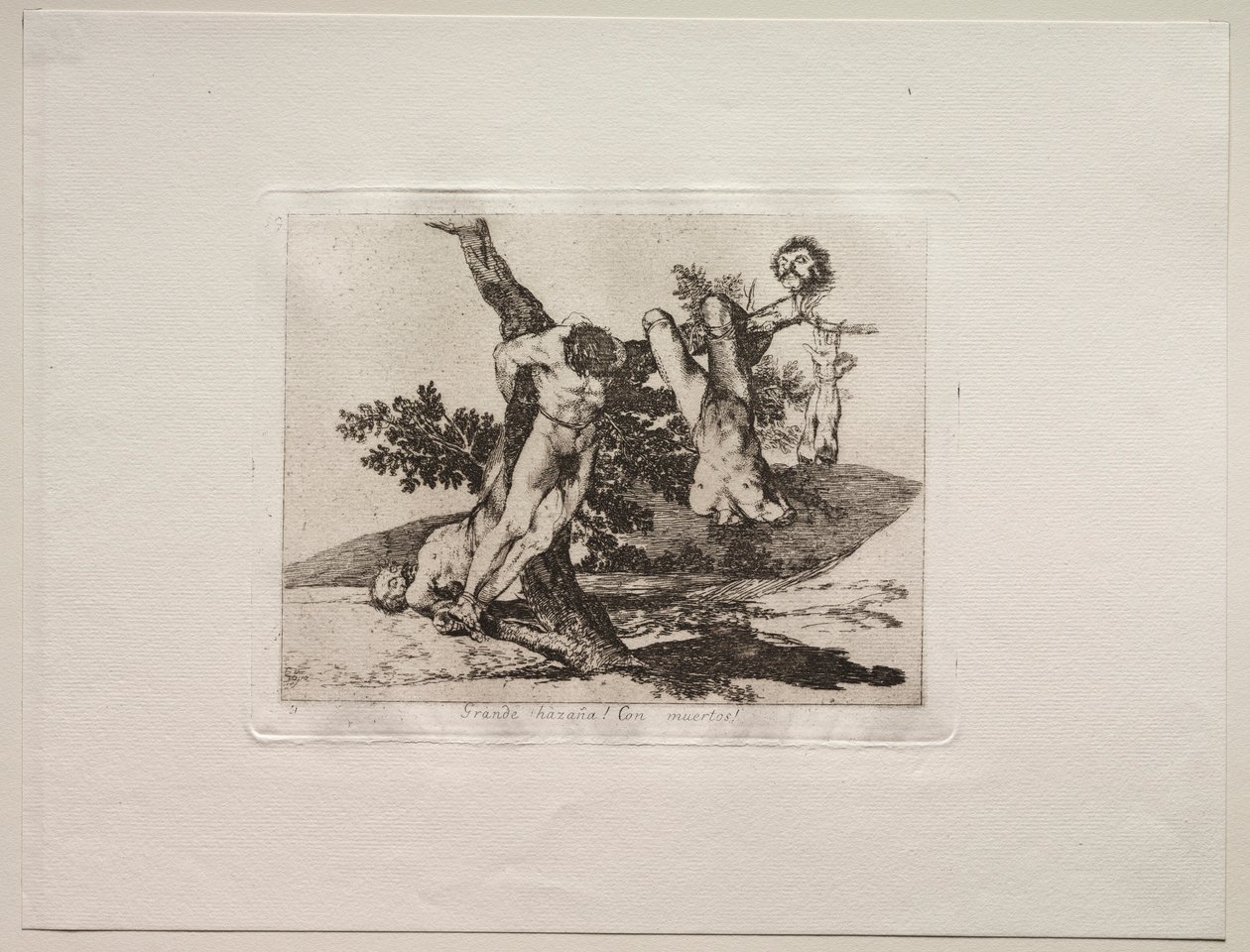 Krigets fasor: en heroisk bedrift! Med döda män!. av Francisco de Goya