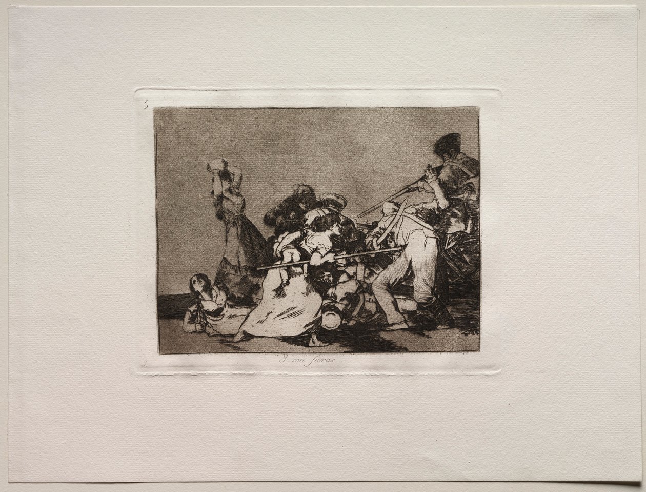 Krigets fasor: Och de är som vilda vidunder. av Francisco de Goya