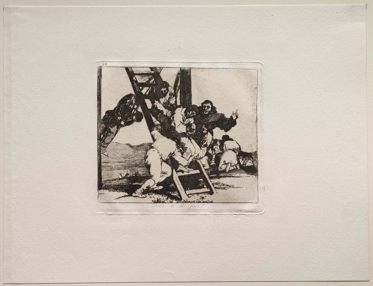 Krigets fasor: Det är ett svårt steg! av Francisco de Goya