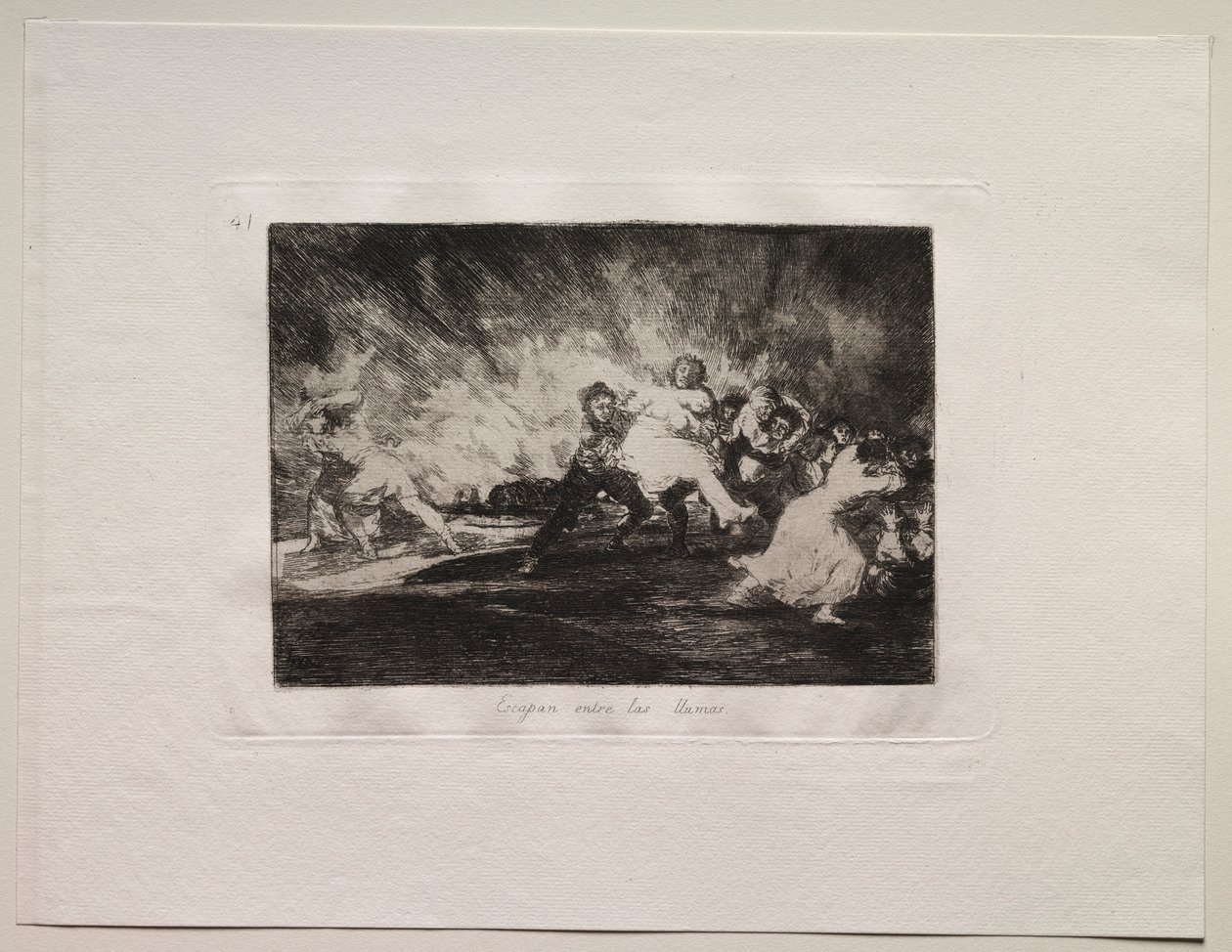 Krigets fasor: De flyr genom lågorna. av Francisco de Goya