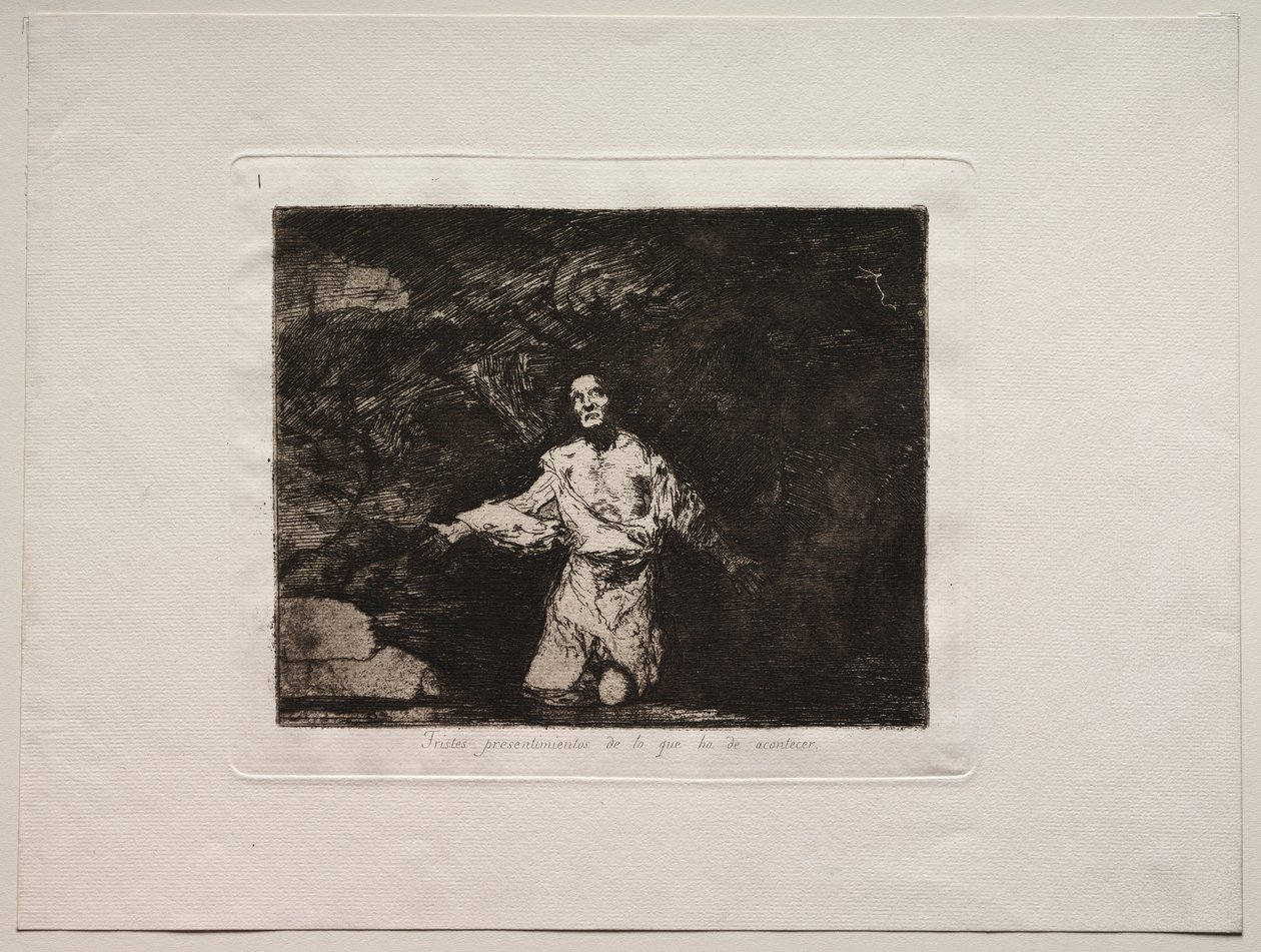 The Horrors of War: Titelsida - Sad Forebodings of What is Going Happen av Francisco de Goya