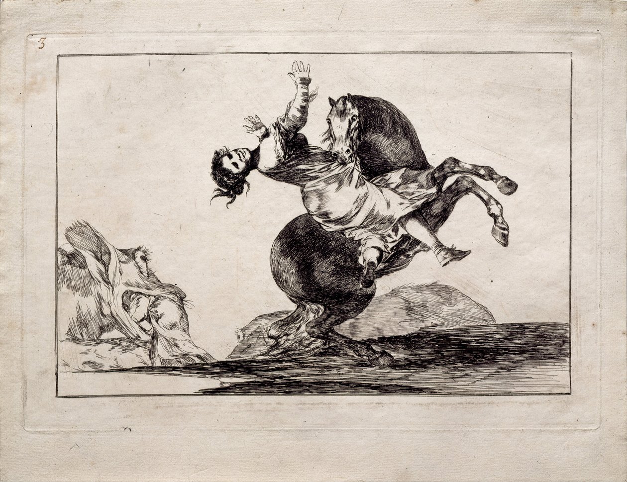 The Horse-Abductor från serien Los Disparates Follies, 1815-1819 av Francisco de Goya