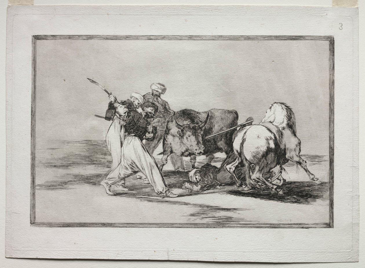 Morerna bosatte sig i Spanien, gav upp vidskepelserna i Koranen, antog denna konst..., 1815-1816 av Francisco de Goya