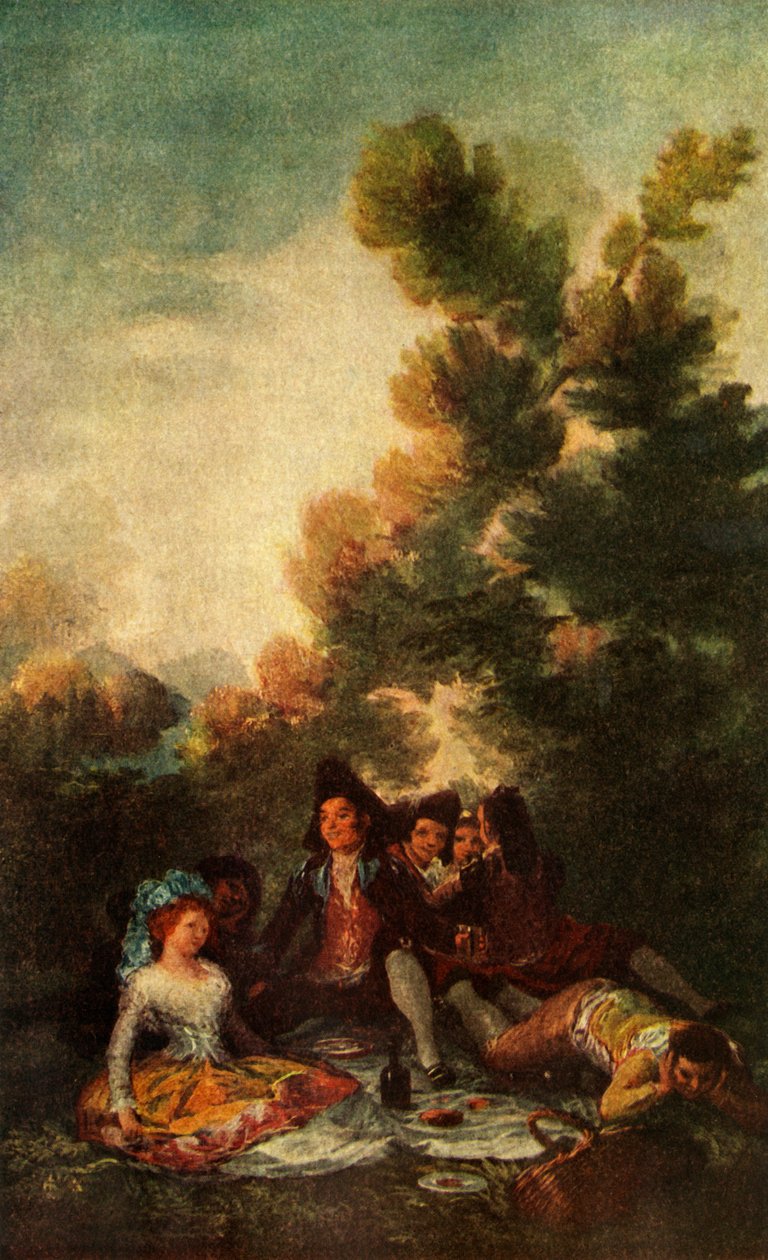 Picknicken, 1785-1790, 1938 av Francisco de Goya