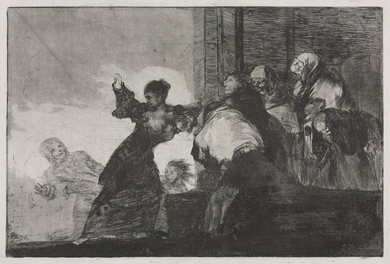 Ordspråken: Två huvuden är bättre än ett eller fattig dårskap, 1816-1823 tryckt c. 1863. av Francisco de Goya