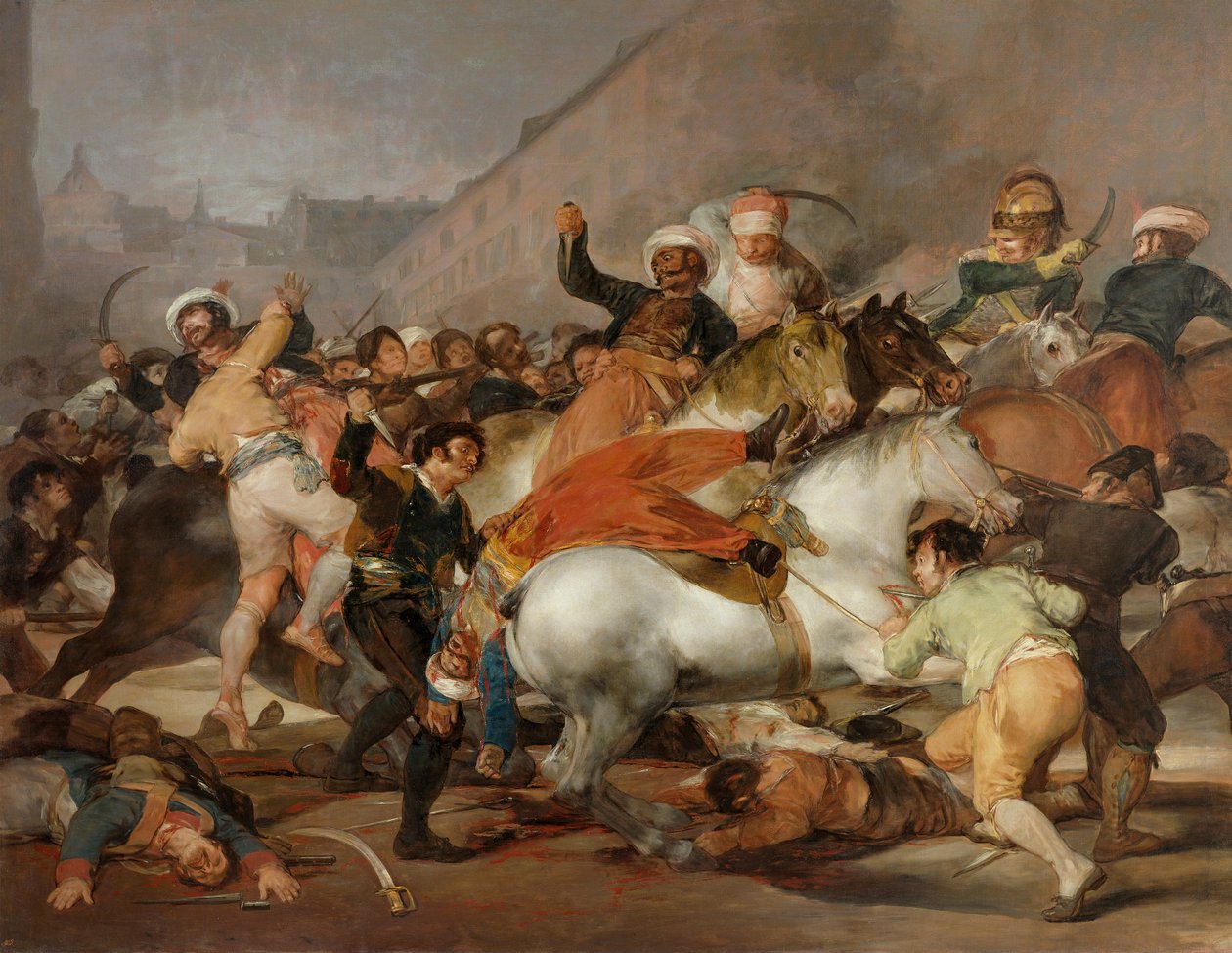 Den andra maj, 1808 eller Mamelukernas anklagelse, 1814 (efter restaurering) av Francisco de Goya