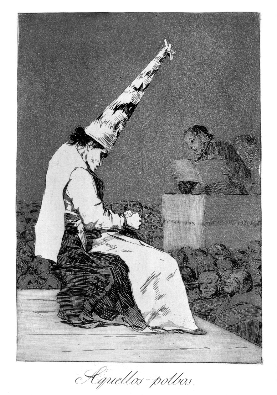 De där dammfläckarna, Perrico the cripple, 1799 av Francisco de Goya