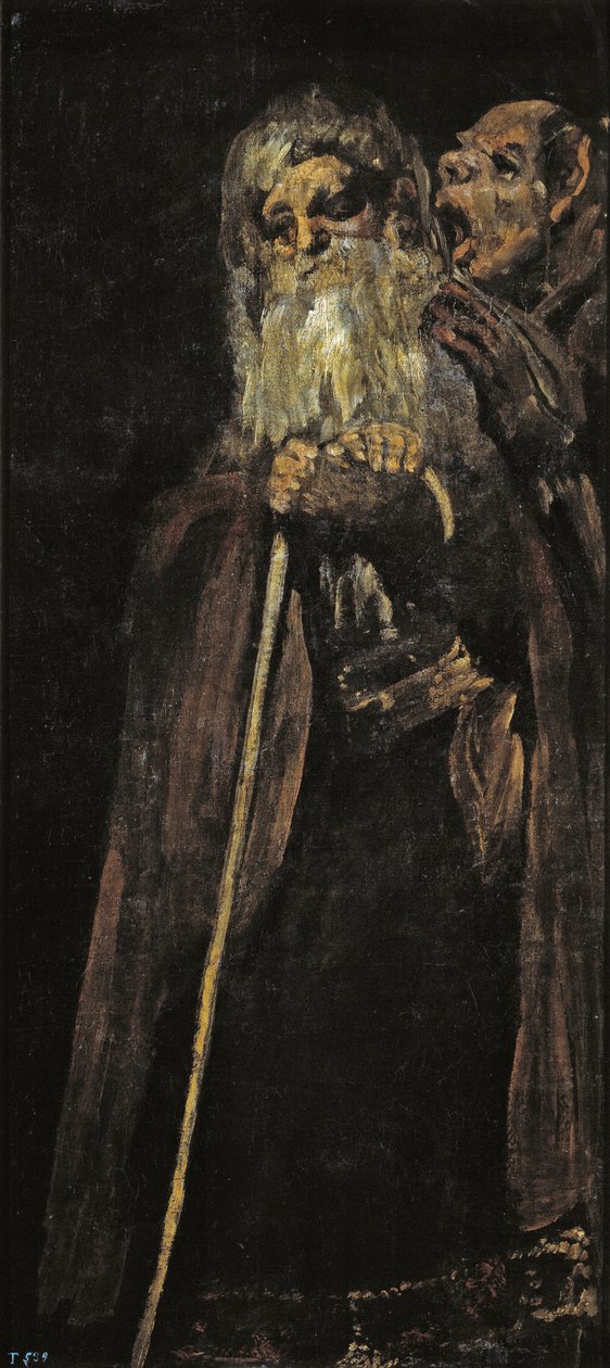 Två gamla män Två munkar av Francisco de Goya