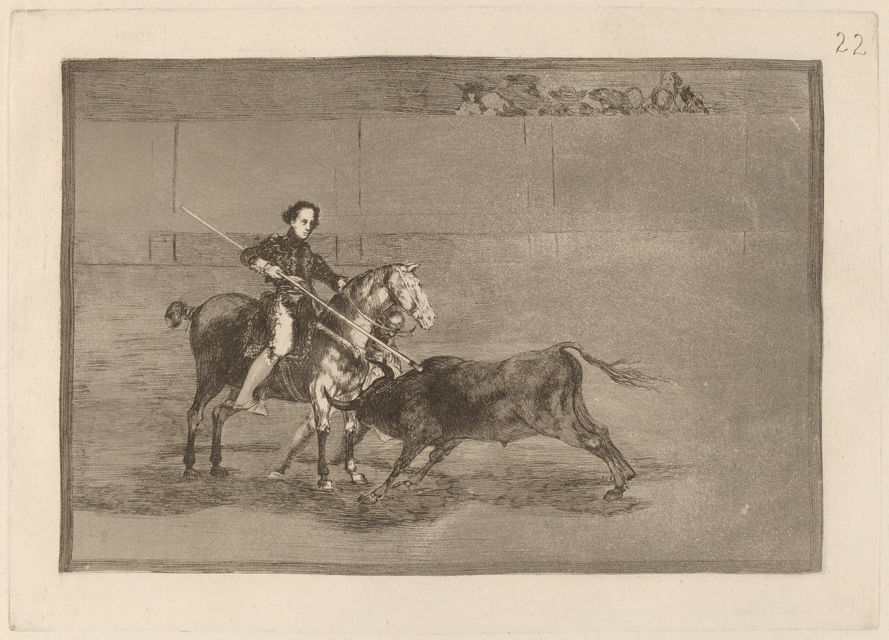 Manly Courage of the Celebrated Pajuelera in the Ring at Zaragossa av Francisco de Goya