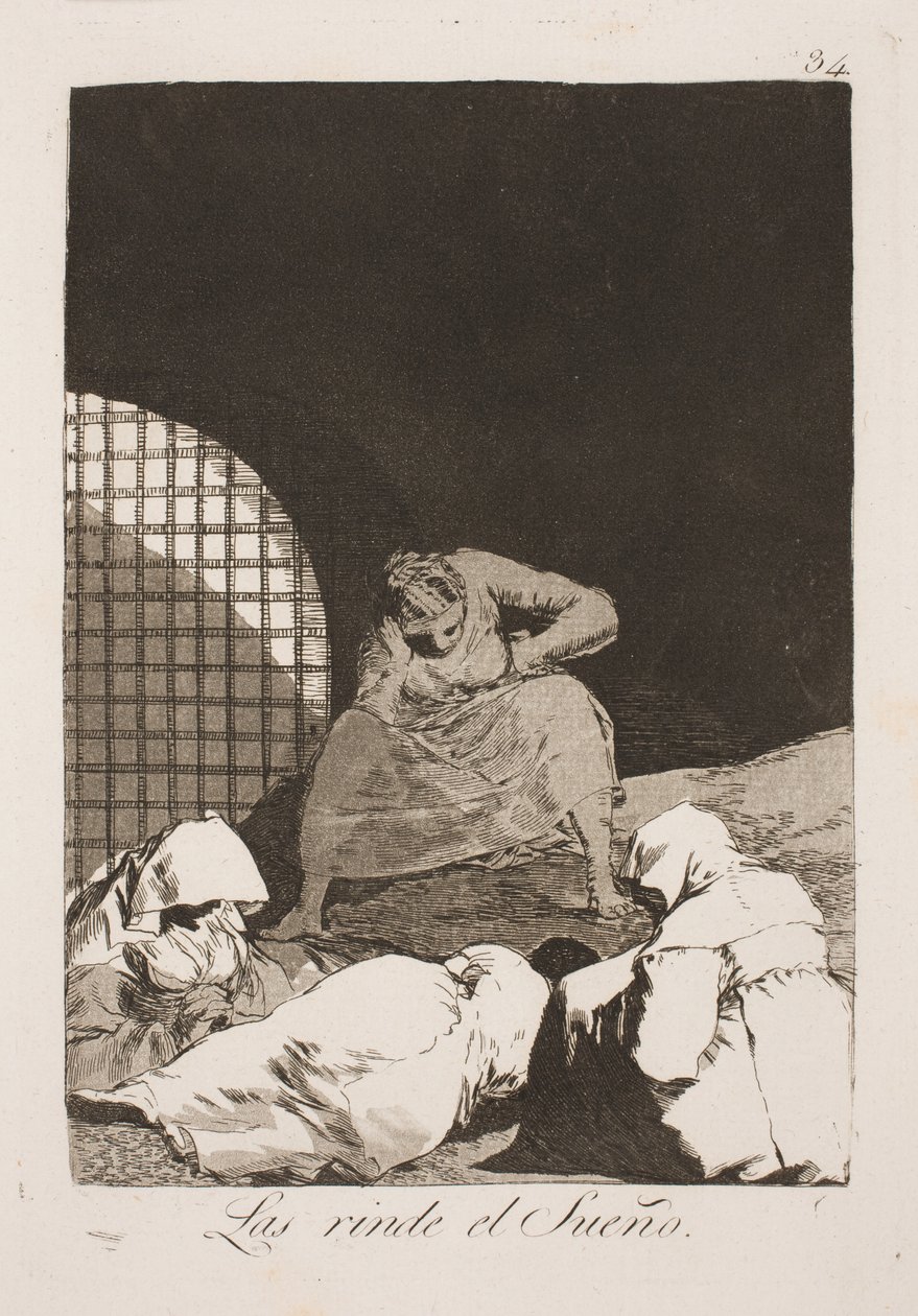 Väck dem inte, sömn kan vara deras enda tröst av Francisco de Goya