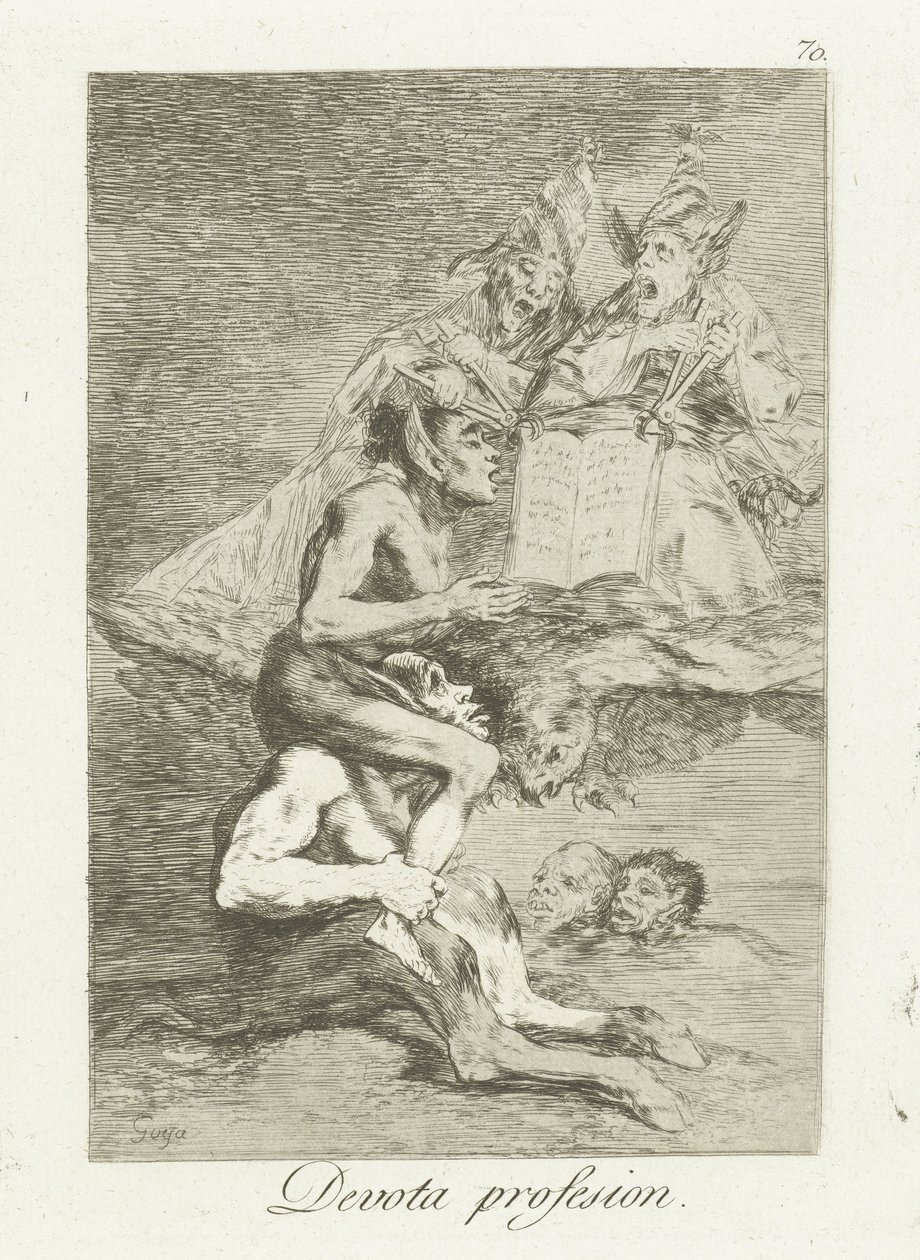 from bekännelse Devota Profesion (titel på objekt) Los Caprichos (serietitel) av Francisco de Goya